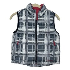 L.L. Bean Kids Goose Down Puffer Vest zippered pockets Reflective Tag Size M 5-6