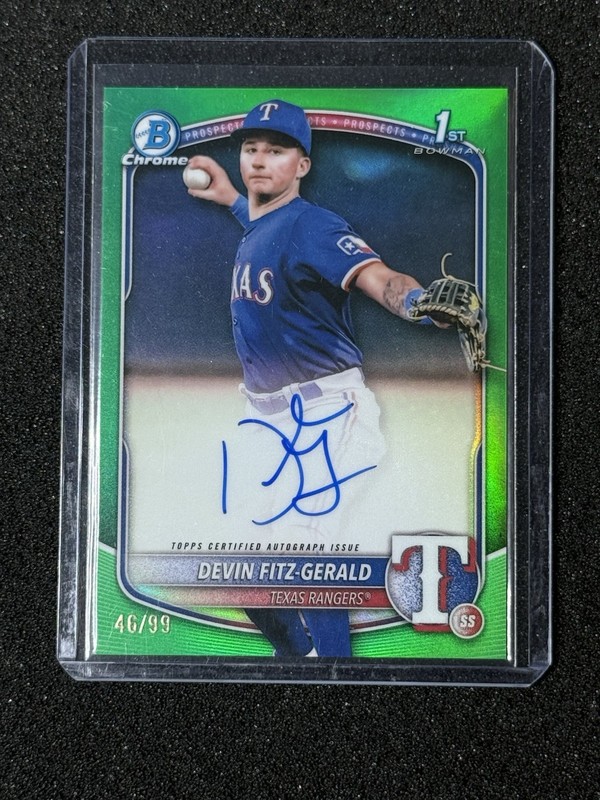 Devin Fitz-Gerald Auto 2025 Bowman Chrome 1st /99 True Green Refractor CPA-DF