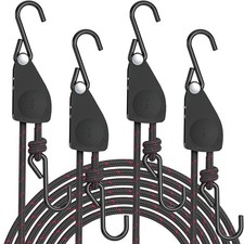 Kayak Straps Tie Downs 4 Pack, Roof Rack 4-Pack 1/4", Black  Red