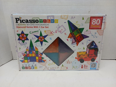 Picasso Tiles 80 Piece Diamond Series With 1 Car Set New/Sealed 