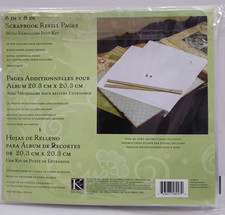 K and Co 8x8in Scrapbook Refill Pages with Expansion Post Kit