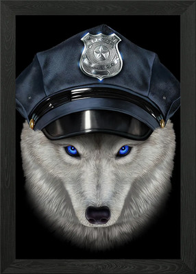 Polar Wolf Polizei Gerahmtes Wandbild Poster Leinwanddruck Bild