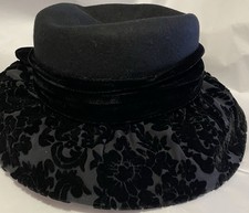 Toucan New York Wool Wide Brim Hat USA Headwear Vintage Velvet Trim With Tag