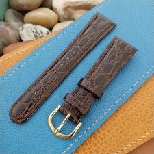 20mm Hadley Roma Tapered Croco-Grain Leather 20/16 nos Unused Vintage Watch Band