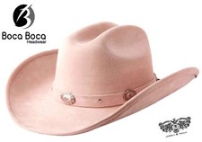 Poly Felt Western Cowboy Cowgirl with Shapeable Wide Brim Adjustable Hat Pink 