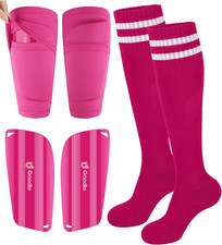 Kids Soccer Shin Guards with Sleeves and Socks Set Youth Toddler Shin Pads Long