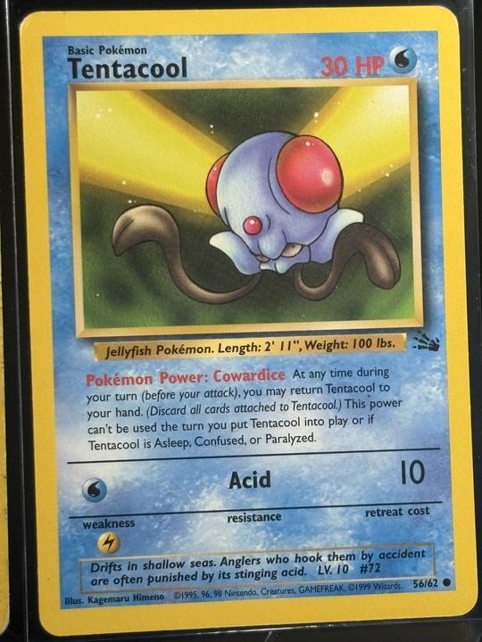 Tentacool 56/62 Pokemon Fossil Base Set LP