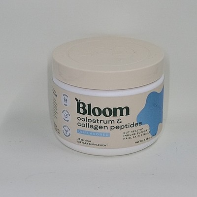 Bloom Colostrum & Collagen Peptides Unflavored 4.16 Oz EXP Jan 2027