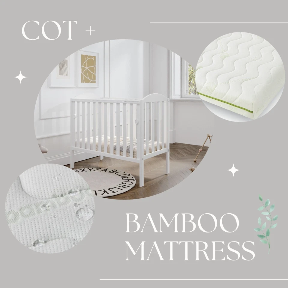 Award Winning Baby Mini Space Saver Cot WAFFI + High Quality Bamboo Mattress - Image 2 of 4