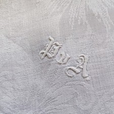 6 alte Stoffservietten Leinen Damast P.v.A. Adel Monogramm Stickerei Jugendstil