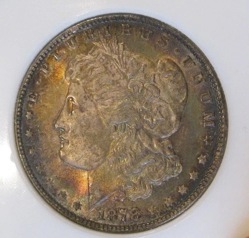 1878 Morgan silver dollar - 7TF, UNC toning on both sides, 5217