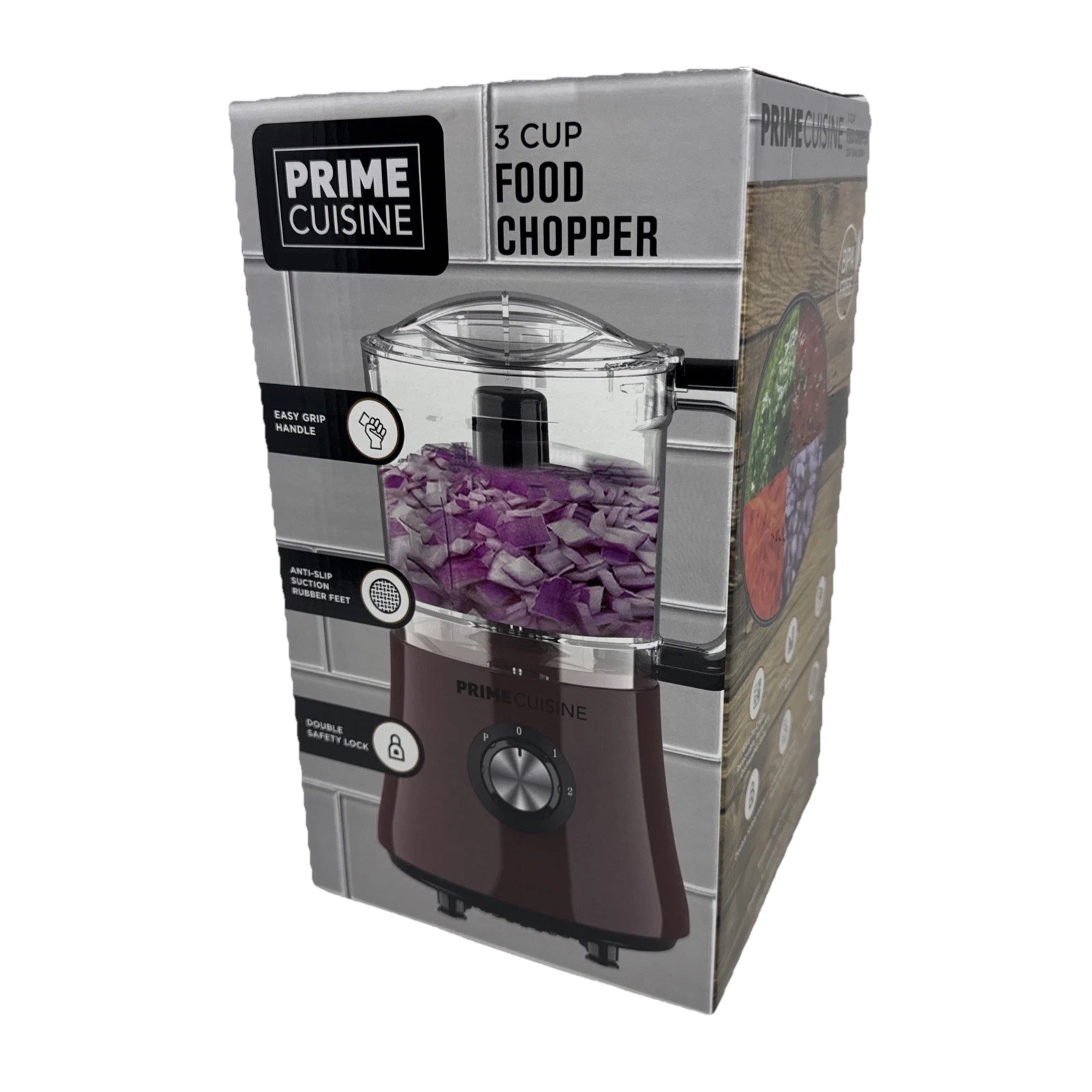 Prime Cuisine Food Processor 3 Cup Capacity Mincing Dicing E