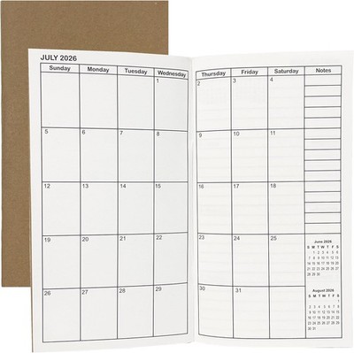 Travelers Notebook Inserts Jan 2026 - Dec 2027, Travelers Notebook Calendar for 