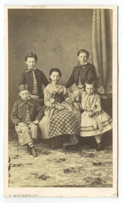 CDV 1860-70 Malardot à Metz. 5 enfants. Mode. - Photo 1/2