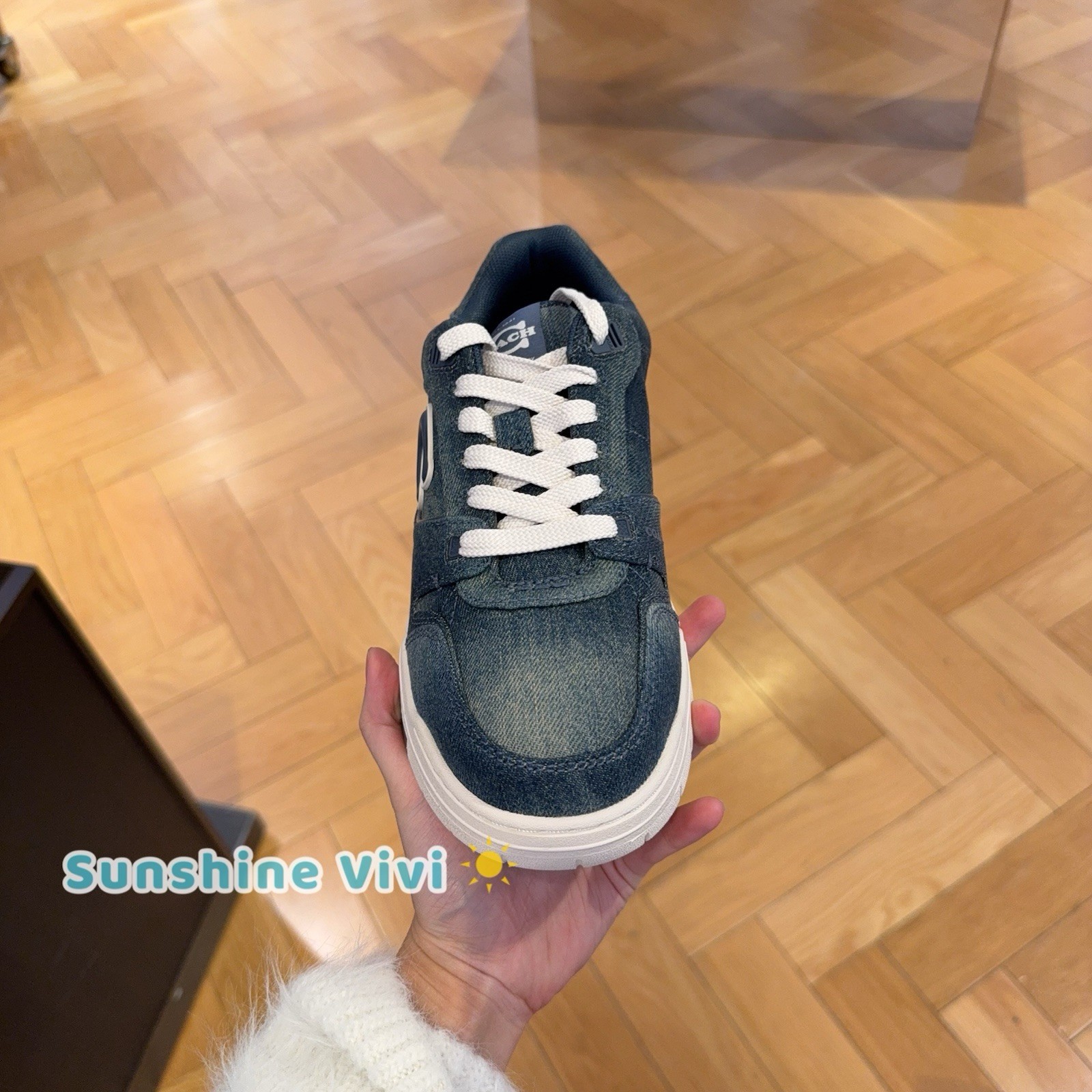 NEW Coach Woman Soho Sneaker In Loved Denim  CDE24 Denim Choose Size thumbnail 2