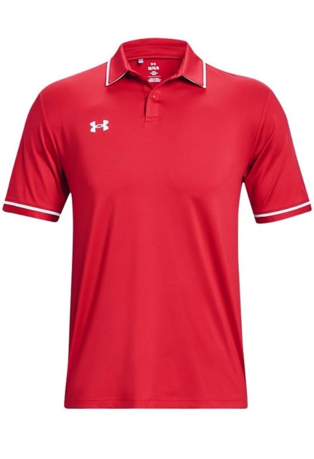 Under Armour Men’s Teams Tipped Polo XL Red-white