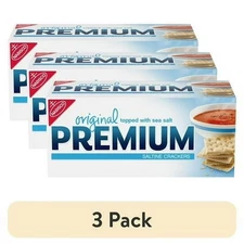 (3 pack) Premium Original Saltine Crackers, 16 oz