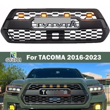 Front Grille For 2016-2023 Tacoma SR SR5 Mesh Grill Matte Black with LEDs