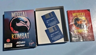 Vintage 1993 Mortal Kombat für Commodore Amiga Big Box komplett mit Handbuch 