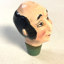 Ceramic Wine Bottle Stopper Man With Sideburns