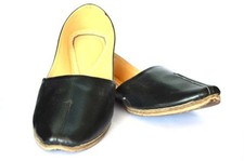 Leather 100 Men Jutti Black Punjabi US Traditional Moajri Khussa Flip Flops.