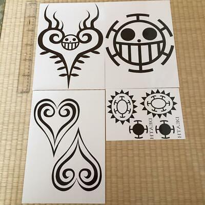  4pcs/set Trafalgar Law Tattoo Anime Cosplay Heart