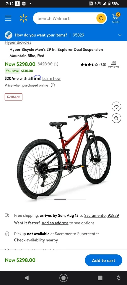 Bicicleta de montaña Hyper 29" Explorer de doble suspensión para hombre - roja (HYP-T29-1200) Foto 2 de 4