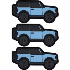 3 Pack Ford Bronco 6th Gen Area 51 Azure Gray 3D PVC Tactical Patch Hook Backed
