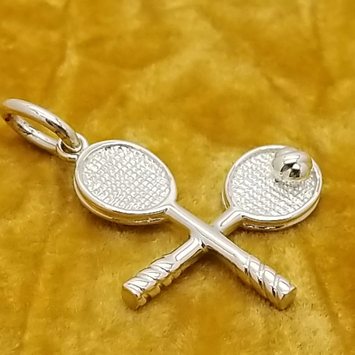 Tiffany Co. Small Tennis Racket Pendant Charm Sterling Silver 925