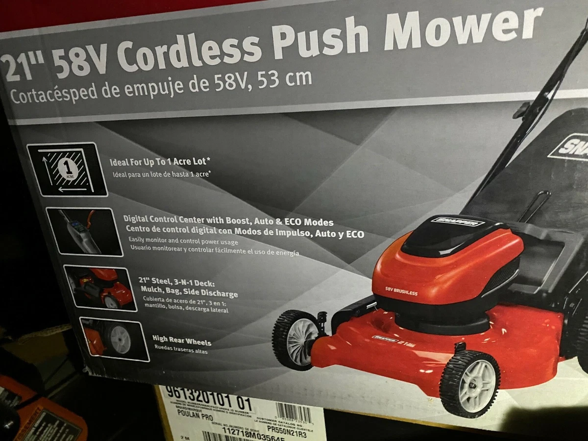 JONSERED DELUXE 21 58 VOLT CORDLESS 3N1 PUSH LAWN MOWER WITH BATTERY &  CHARGER