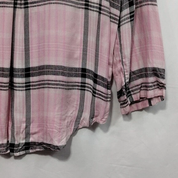 NUEVO Top Boho a Cuadros No Boundaries Para Mujer L Rosa Negro Barbiecore Retro Romántico Foto 4 de 4