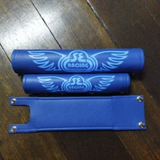 blue vinyl with snap SE RACING custom REPRO padset BMX oldschool vintage RARE