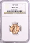 1957 D Lincoln Cent NGC MS-67 RD