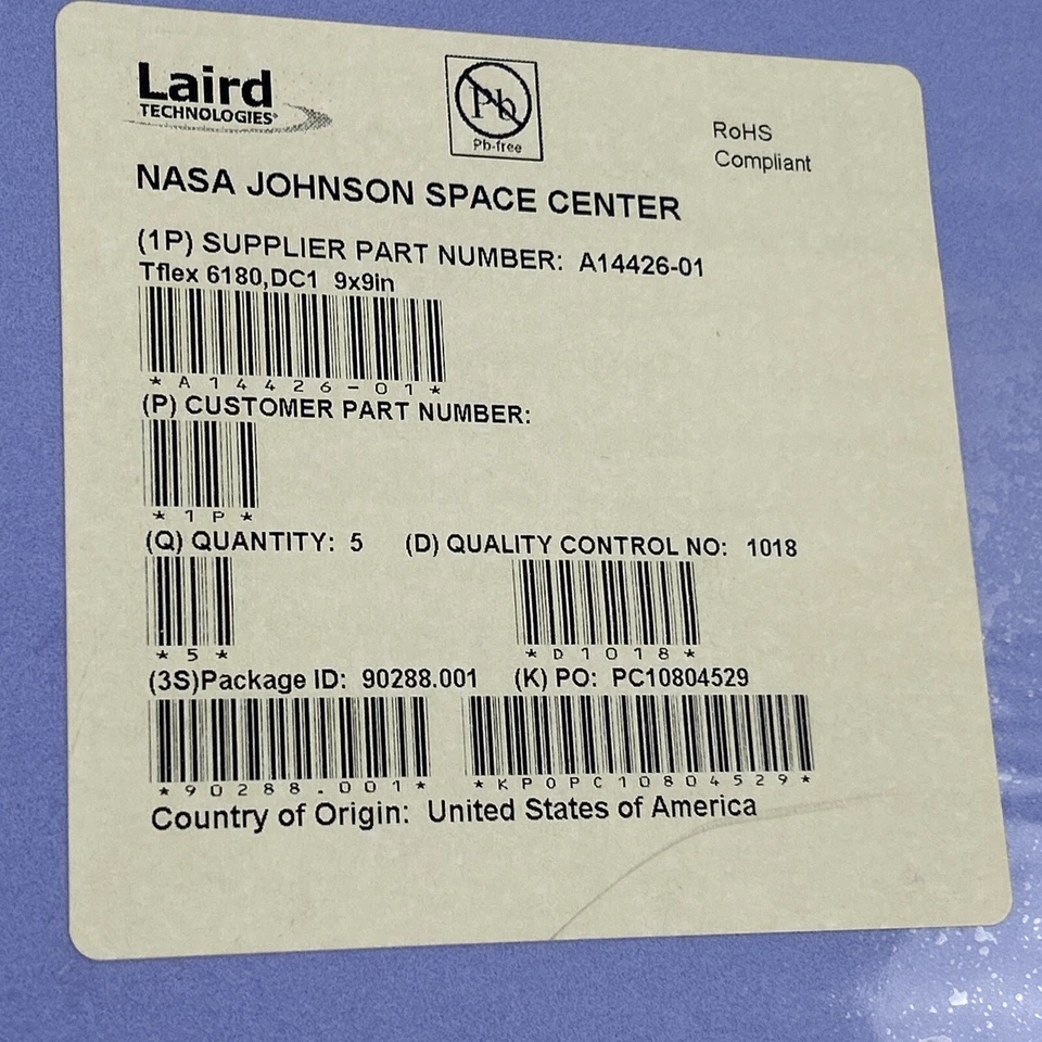 Laird Technologies Thermal Interface Pad Tflex 6180,DC1 9" x 9" A14426-01 5 pack - Image 3 of 4