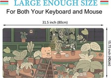   NEW   XXL Kawaii Bear Plant Mousepad Desk Mat Protector 31.5" x 15.75"