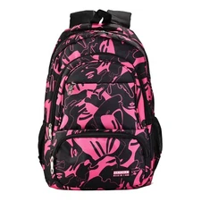 Backpack for School/Travel and Work with Padded Comfort, Pink and Black