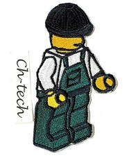 LEGEO BLOCKS BUILDER HELMET CHARACTER PATCH EMBROIDERED IRON SEW ON KID CATROON