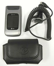 LG A340 - Gray and Black  AT T  Cellular Flip Phone - Bundled
