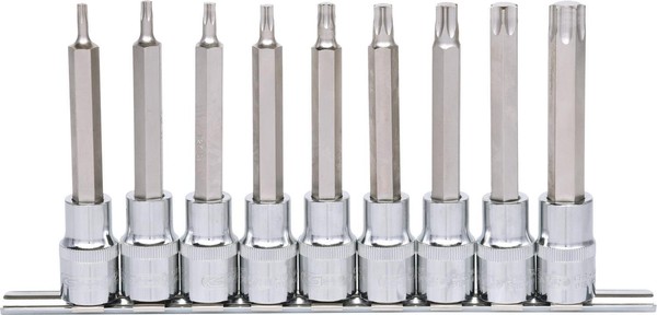 "1/2\" Chromeplus Bit-Stecknuss-Satz Torx, Lang, 9-Tlg T20-T60 - KS Tools 918.1317"-image