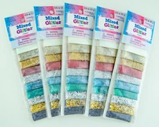 Advantus Mixed Glitter Classic Lot of 5 Packs 10 Assorted Sparkling Colors