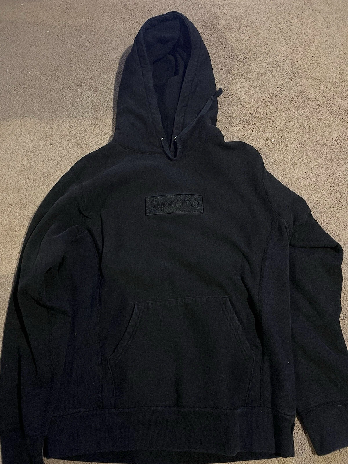 Sweat à capuche Supreme FW14 noir logo boîte tonale (LIRE DESCRIPTION)