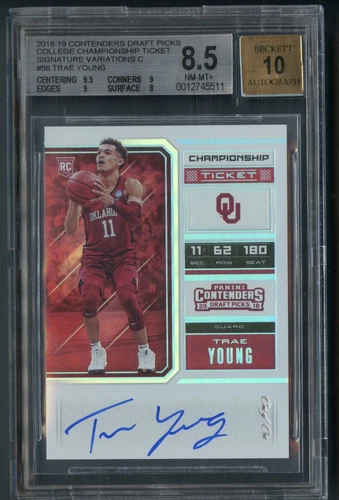 1/1 Trae Young 2018 Rookie Contenders Draft Ticket Platinum One of One Auto RC