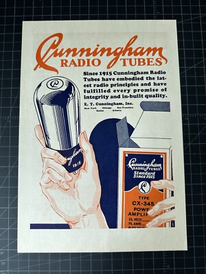 Vintage 1930s Cunningham Radio Tubes Print Ad | eBay