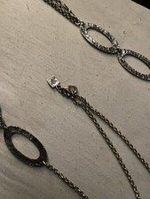 SILPADA necklace Long Hammered Oval links chain Sterling Silver MINT