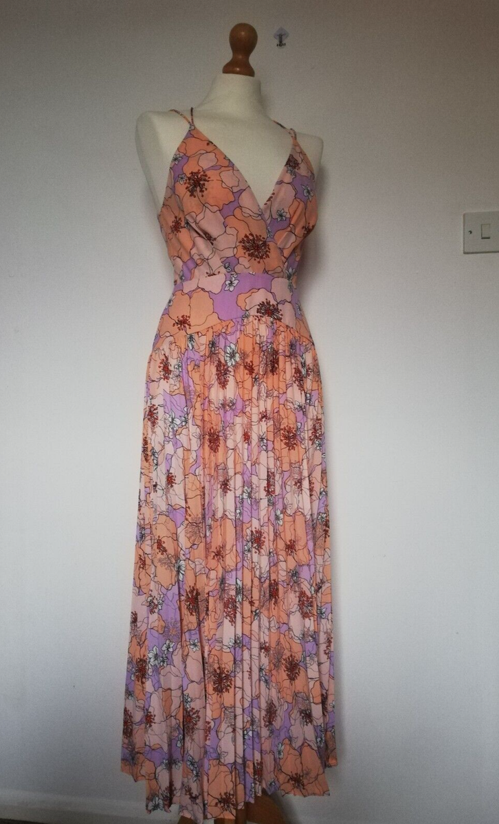 REISS Pink Corinne Floral Print Dress, RRP £195, UK8 /EU36/ US4