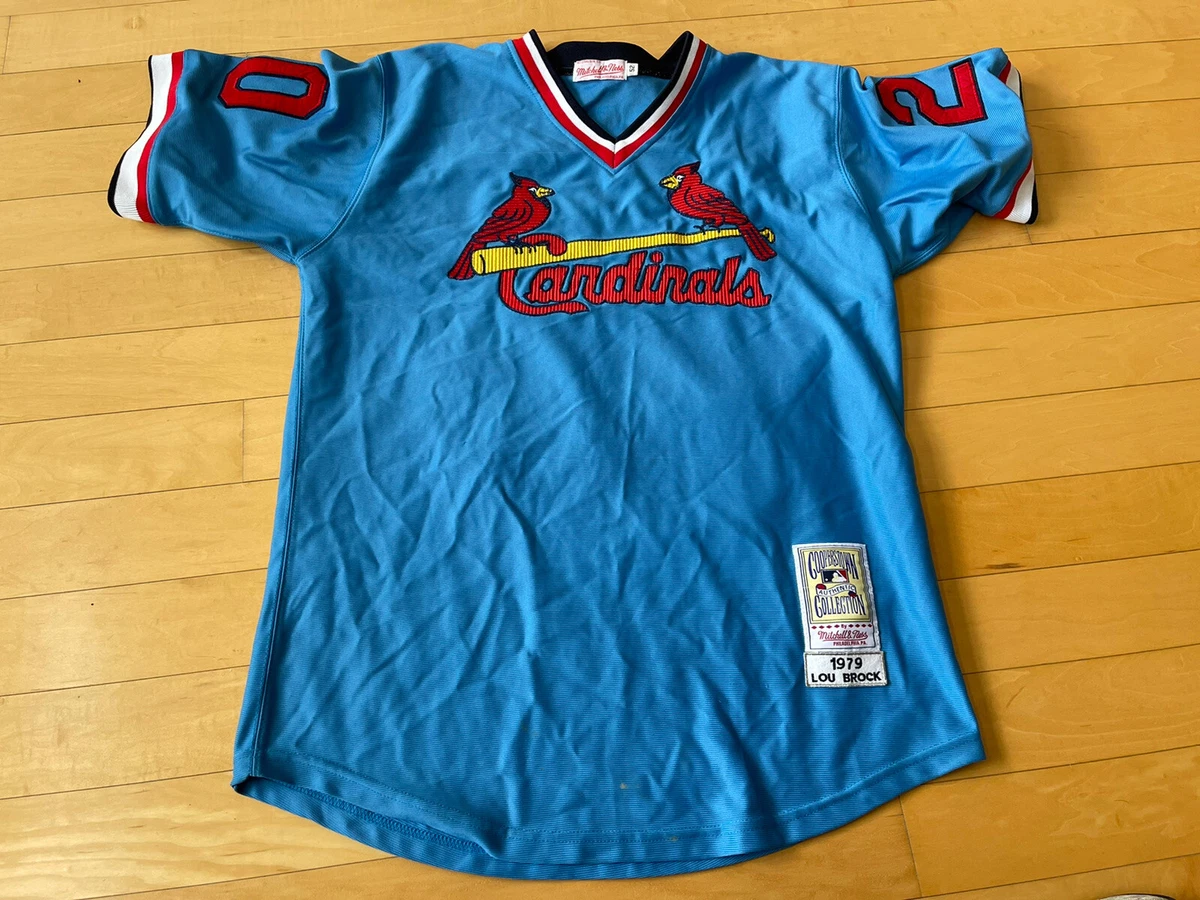 St. Louis Cardinals Jersey Blue Majestic Throwback Cooperstown 