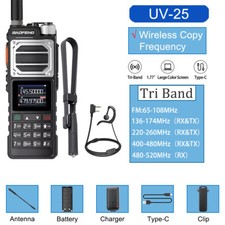 BAOFENG UV-25 WALKIE TALKIE LONG RANGE TRI-POWER TWO WAY RADIO 10W 48CM ANTENNA