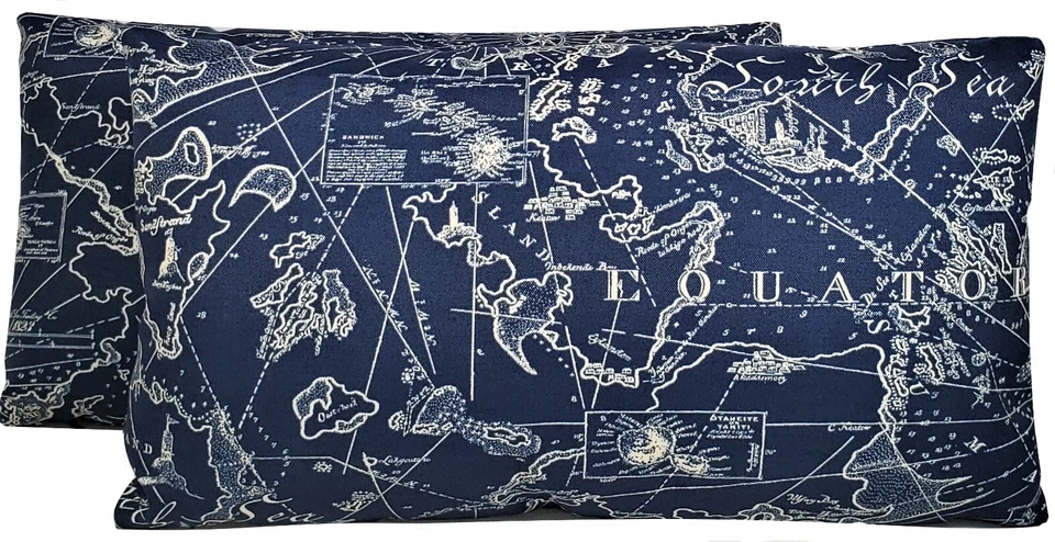 Tommy Bahamas South Seas Funda Almohada Náutica Exterior 12x20 Lumbar Foto 2 de 4