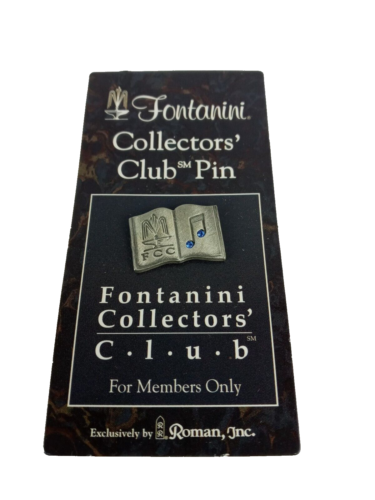 Vintage Fontanini Collectors Club Pin #65039 Book with Musical Note and Symbol - Picture 1 of 3