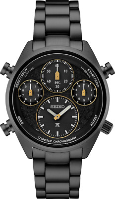 Seiko Men's Prospex Speedtimer Solar Black 1/100 Second Limited Edition SFJ007